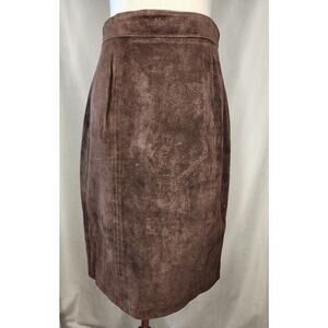 Vintage Suede Brown Skirt 1970s Size 9/10 G-III Leather Fashions